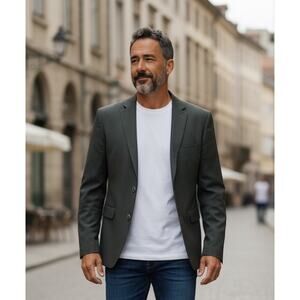 Pierre Loren Men’s Olive Green Steven Sport Coat Blazer Jacket Size 40R NWOT